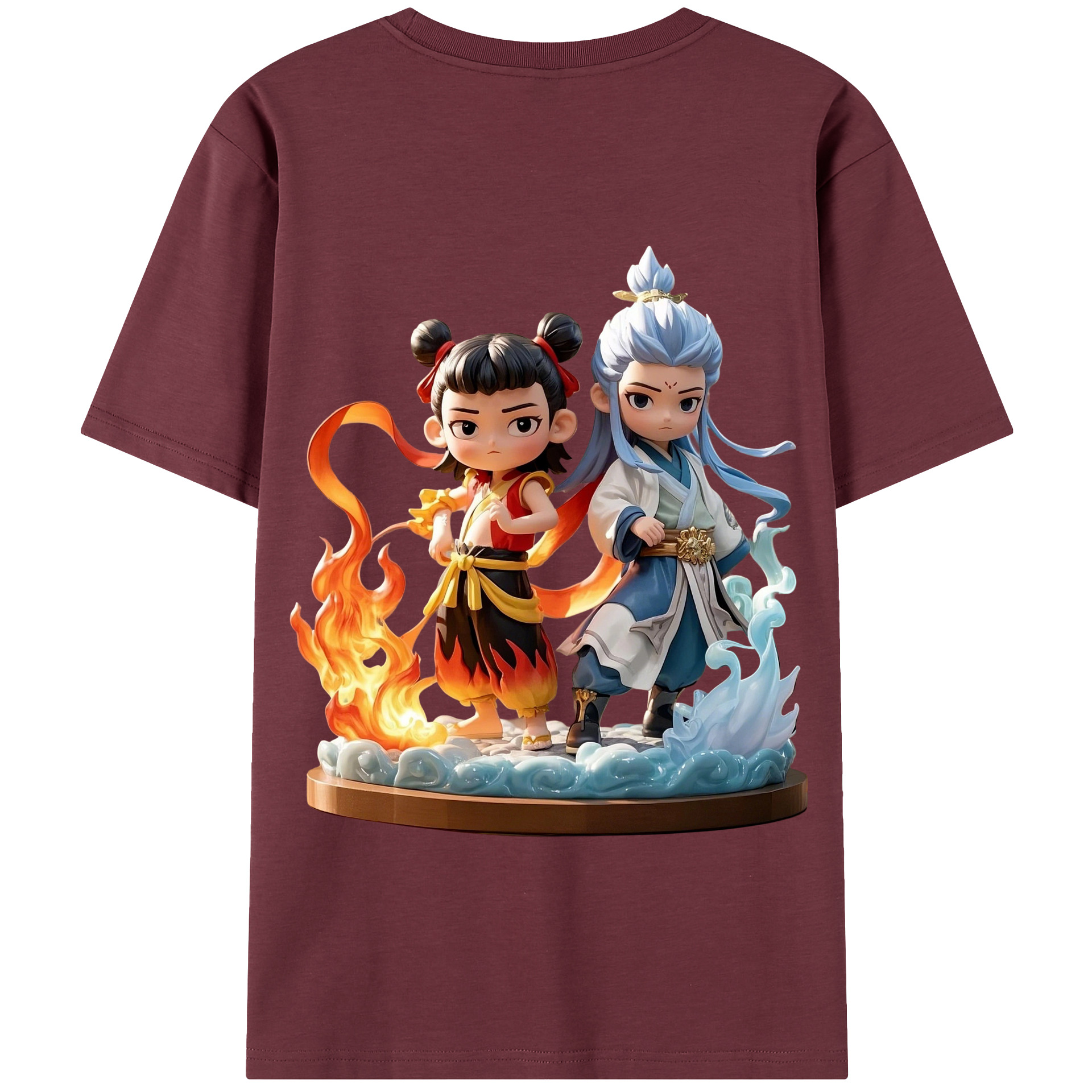 （画像用） Ne Zha 2 ナタ 魔童の大暴れ 綿100％半袖Tシャツ（背面プリント）